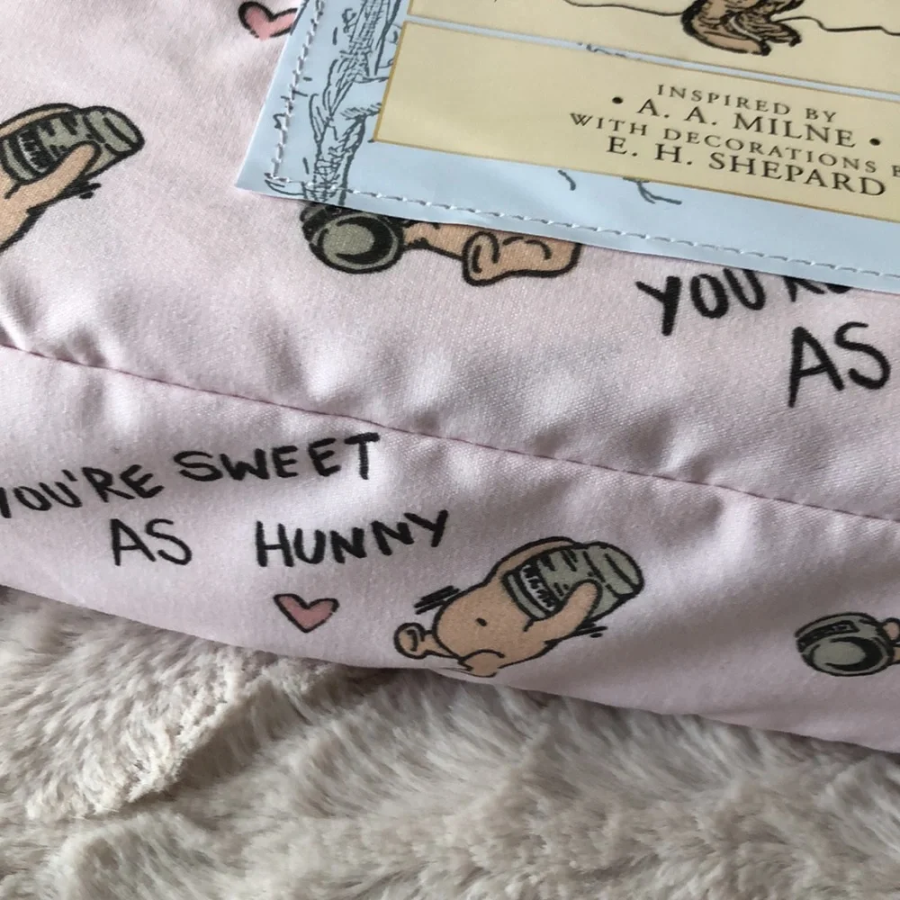 Pooh Bear Collection Pink Winnie the Pooh Heart Print Sheet Set - FULL